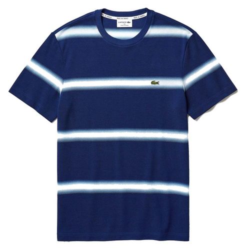 Áo Phông Lacoste Men's Short Sleeve Ombre Striped TH5065 10 H6B Regular Fit T-Shirt Màu Xanh Sọc Trắng Size S