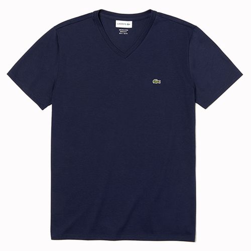Áo Phông Lacoste Men's V-Neck Pima Cotton Jersey T-Shirt Cổ V Màu Xanh Navy Size M-2