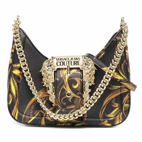 Túi Đeo Vai Nữ Versace Jeans Couture Regalia Baroque-Print Couture Shoulder Bag Màu Đen Vàng - Túi xách - Vua Hàng Hiệu