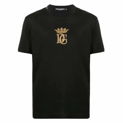 Áo Phông Nam Dolce & Gabbana D&G Embroidered Crown T-Shirt G8JX7Z-G7WDC Màu Đen