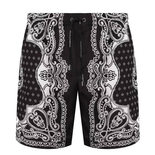 Quần Shorts Dolce & Gabbana Men's Bandana Print M4A13T HHMWF Màu Đen Trắng Size S