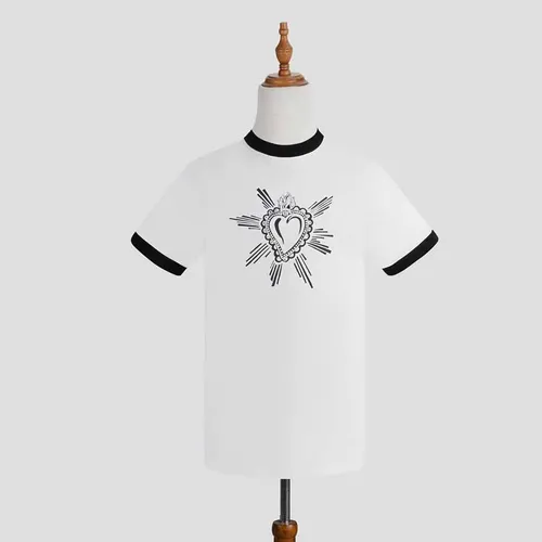 Áo Phông Nam Dolce & Gabbana D&G Logo Trái Tim G8HI7T G7VJV Màu Trắng
