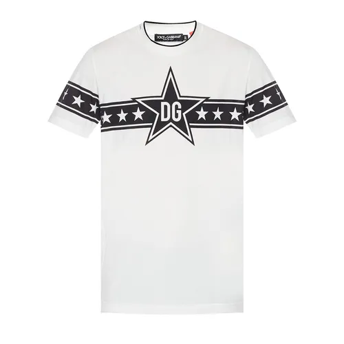 Áo Phông Nam Dolce & Gabbana D&G Logo-Printed T-Shirt G8KD0T-FI7K5 Màu Trắng