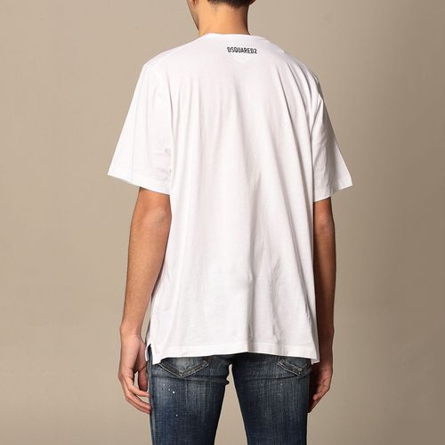 Áo Phông Dsquared2 Cotton T-Shirt With Print S74GD0816 S22427 Màu Trắng-2