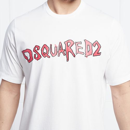 Áo Phông Dsquared2 D2 Rock Slouch T-shirt S74GD0935 S23009 Màu Trắng-4