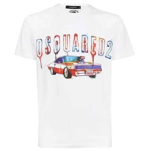 Áo Phông Nam Dsquared2 Fast Car Cool T-shirt S74GD0993 S23009 Màu Trắng Size S