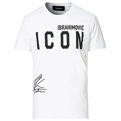 Áo Phông Dsquared2 Ibrahimovic Icon Sign Crew Neck Tee S79GC0024 Màu Trắng