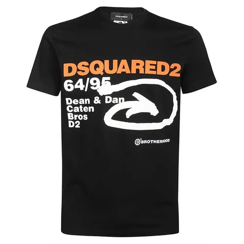 Áo Phông Dsquared2 Men's Black Graphic-Print Short-Sleeve T-Shirt S74GD0990 Màu Đen