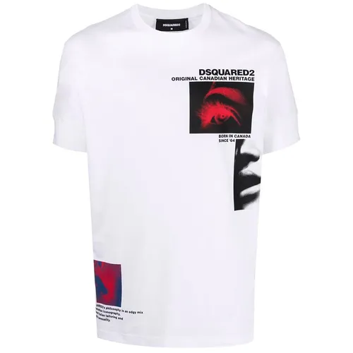 Áo Phông Dsquared2 Original Canadian Heritage S74GD0926 Màu Trắng