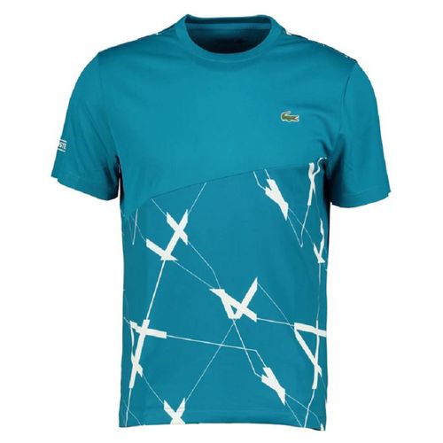 Áo Phông Lacoste Men’s Blue Geo Print T Shirt TH8413-4ZK Màu Xanh Cổ Vịt