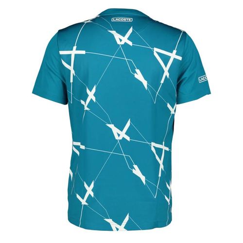 Áo Phông Lacoste Men’s Blue Geo Print T Shirt TH8413-4ZK Màu Xanh Cổ Vịt-4