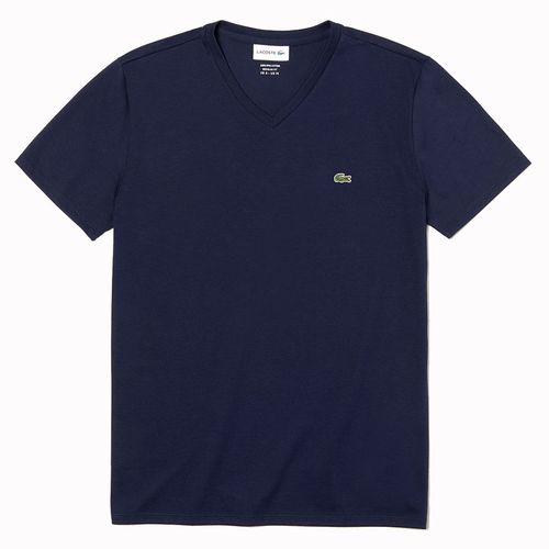 Áo Phông Lacoste Men's V-Neck Pima Cotton Jersey T-Shirt Cổ V Màu Xanh Navy Size S