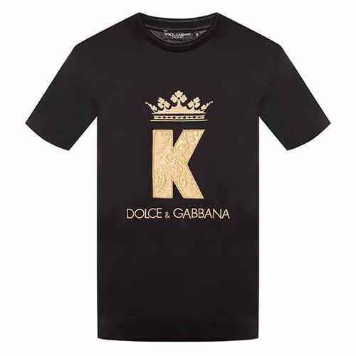 Áo Phông Nam Dolce & Gabbana Logo Chữ K G8KD0Z G7SUR Màu Đen