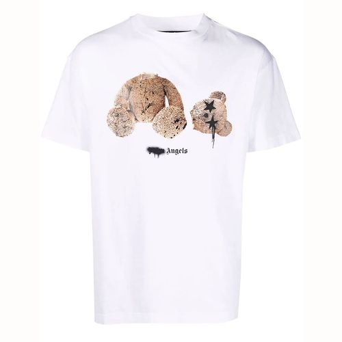 Áo Phông Palm Angels Bear-Print Logo T-Shirt PMAA001F21JER0270160 Màu Trắng