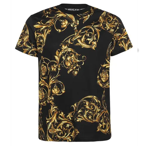 Áo Phông Versace Jeans Couture 72GAH6S0 JS049 Slim Print Garland T-shirt Black Màu Đen