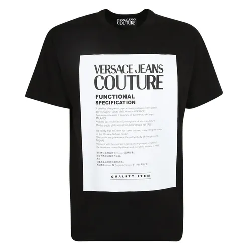Áo Phông Versace Jeans Couture T-Shirt Con Dettaglio Logo 72GAHT05 CJ00O Màu Đen