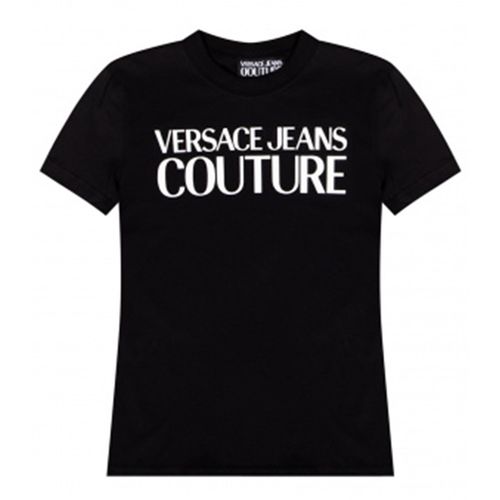 Áo Phông Nữ Versace Jeans Couture T-Shirt Schwarz Regular Fit 71HAHF00-71DP613 Màu Đen-1