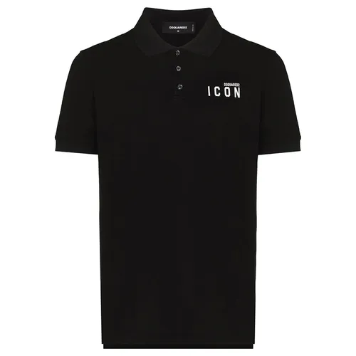 Thời trang DSquared2 Áo Polo - Áo Polo Dsquared2 Playera Tipo Polo Con Estampado Icon S79GGL0001 Màu Đen - Vua Hàng Hiệu