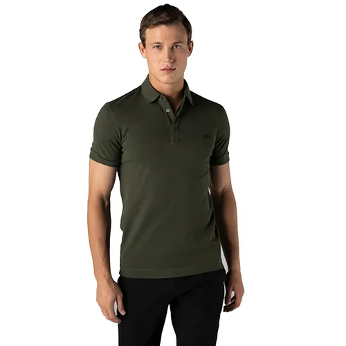 Áo Polo Lacoste Men's Paris Polo Shirt Regular Fit Stretch Cotton Piqué Màu Xanh Green