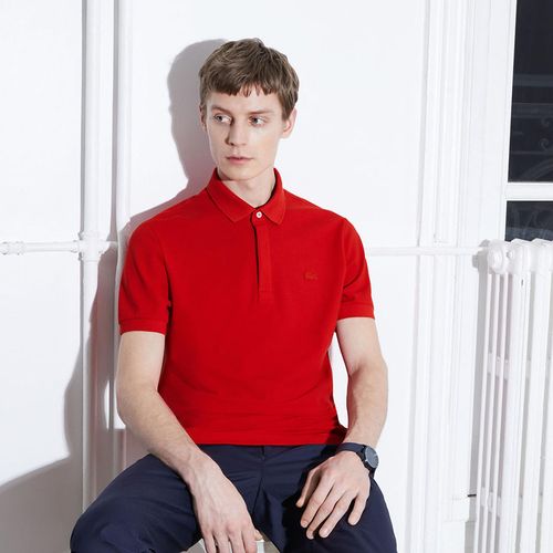 Áo Polo Lacoste Men's Paris Polo Shirt Regular Fit Stretch Cotton Piqué PH5522 240 Màu Đỏ-1