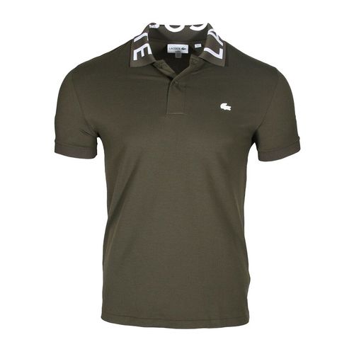 Áo Polo Lacoste Men’s Slim Fit Lettered Neck Light Polo Shirt PH7647 Màu Xanh Olive
