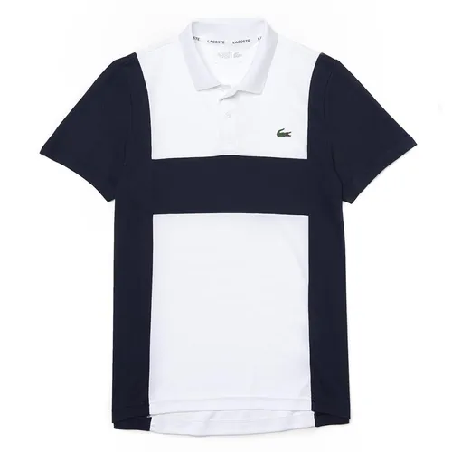 Áo Polo Lacoste Sport Pique Colorblock For Man DH6933-522 Màu Trắng/Xanh Navy Size L - Thời trang - Vua Hàng Hiệu