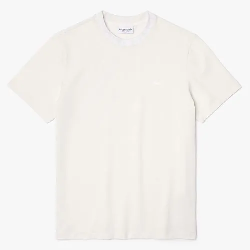 Áo Phông Nam Lacoste Men's Branded Collar Ultra-Lightweight Piqué T-Shirt TH7056 70V Màu Trắng