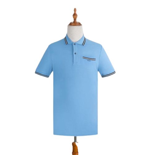 Áo Polo Nam Bally 603842-50-70 Màu Xanh Blue Túi Ngực Viền Đen