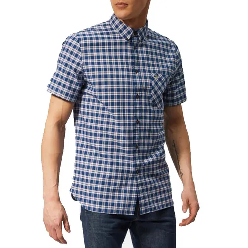 Áo Sơ Mi Cộc Tay Lacoste Men's Oxford Check Short Sleeve Shirt Blue CH4860 00 Màu Xanh Dương Size M