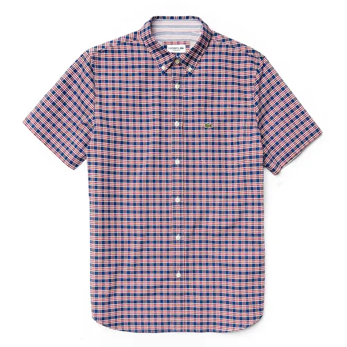 Áo Sơ Mi Lacoste CH6945L-WY Caro Oxford Màu Xanh Đỏ