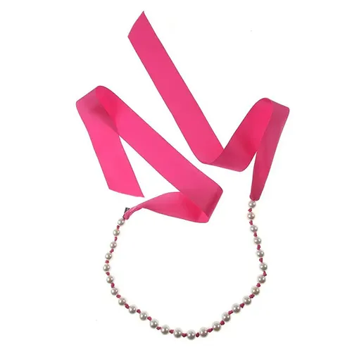 Dây Chuyền Moschino Pearl Bow Closure Ngọc Trai Thắt Nơ Màu Hồng