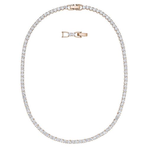 Dây Chuyền Swarovski White Rose-Gold Tone Plated Tennis Deluxe Necklace Màu Trắng