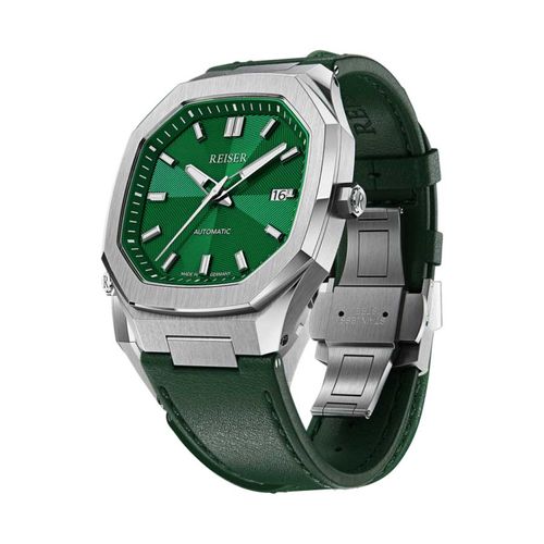 Đồng Hồ Nam Reiser Alpen Date Emerald Green Leather Strap Màu Xanh Green-5