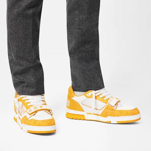 Giày Thể Thao Louis Vuitton Sneaker LV Trainer Sneaker 1A9ZI6 Màu Trắng Vàng Size 42-4