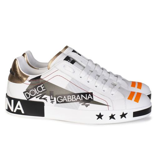 Giày Sneakers Dolce & Gabbana D&G Logo Low-Top CS1587 AZ860 Màu Trắng