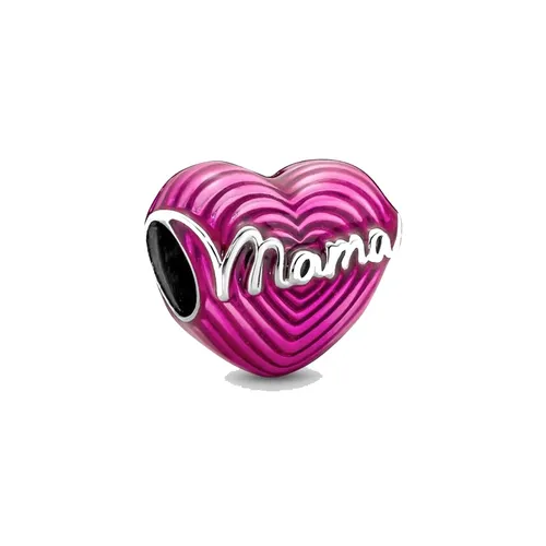 Pandora Hồng đậm Hạt vòng charm Đan Mạch - Hạt Vòng Charm Pandora Radiating Love Mama Heart Màu Hồng Đậm - Vua Hàng Hiệu