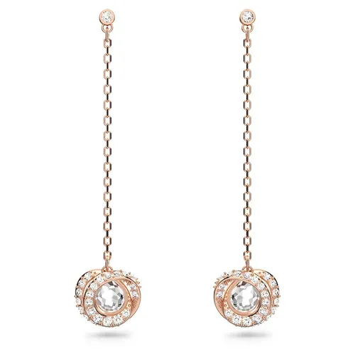 Khuyên Tai Swarovski Generation Drop Earrings Long, White, Rose Gold-Tone Plated Màu Vàng Hồng - Trang sức - Vua Hàng Hiệu