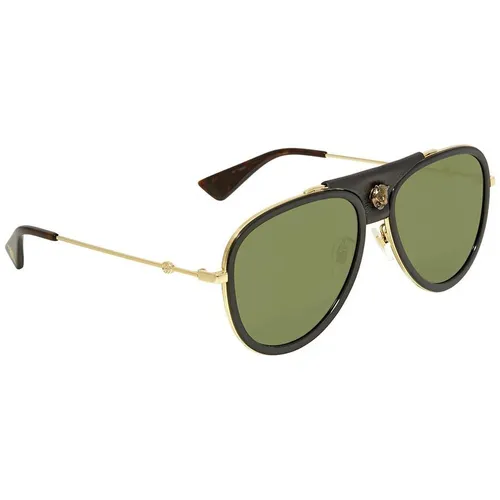 Gucci - Kính Mát Gucci Green Aviator Sunglasses GG0062S-014 57 - Vua Hàng Hiệu
