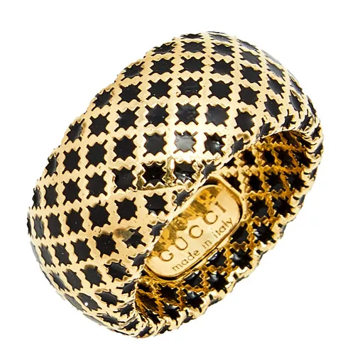 Mua Nhẫn Gucci Diamantissima Black Enamel 18k Yellow Gold Band Ring Màu Đen  Vàng - Gucci - Mua tại Vua Hàng Hiệu h044936