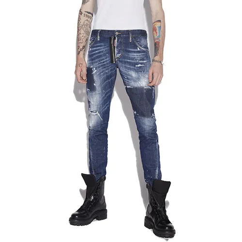 Thời trang - Quần Bò Dsquared2 Dark Reveal Wash Sexy Twist Jeans S74LB1049 Màu Xanh Bò - Vua Hàng Hiệu