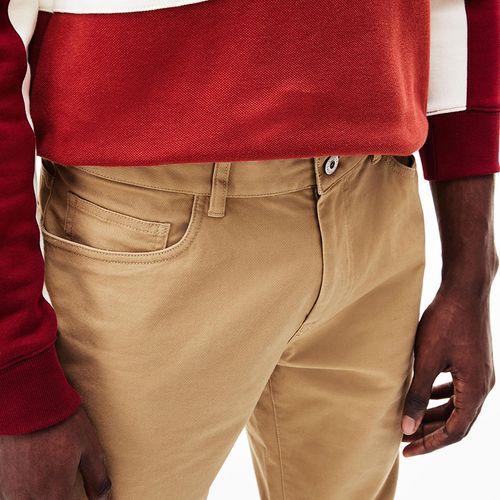 Quần Dài Nam Kaki Lacoste Men's Lacoste Men's Slim Fit 5-Pocket Stretch Cotton Pants HH9561 02S Màu Nâu-3