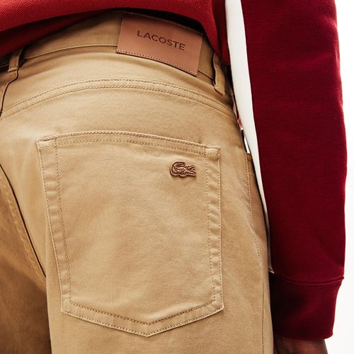 Quần Dài Nam Kaki Lacoste Men's Lacoste Men's Slim Fit 5-Pocket Stretch Cotton Pants HH9561 02S Màu Nâu-5