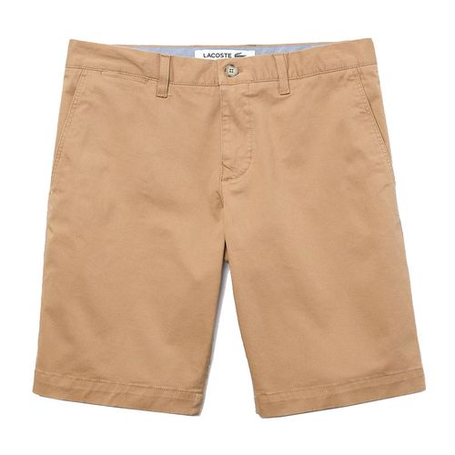 Quần Shorts Lacoste Men's Slim Fit Stretch Gabardine Shorts FH9542 02S Màu Beige