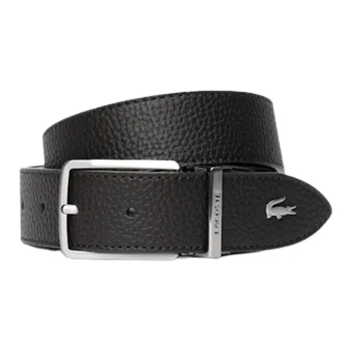 Thắt Lưng Men's Lacoste Engraved Buckle Grained Leather Belt Màu Đen Size 100