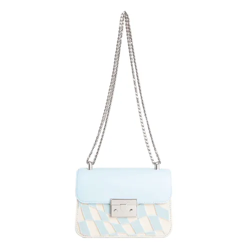 Túi Đeo Chéo Nữ Charles & Keith CNK Metallic Push-Lock Chain Bag 80701218-6 Màu Xanh Lam Sáng