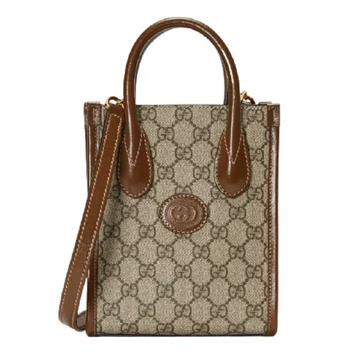 Túi Xách Gucci Interlocking G Mini Tote Bag Màu Nâu - Túi xách - Vua Hàng Hiệu