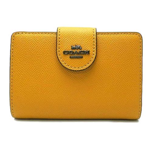 Ví Nữ Coach Medium Corner Zip Wallet 6390QBRM1 Màu Vàng