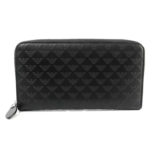 Túi xách Emporio Armani - Ví Nam Emporio Armani Black Ziparround Wallet YEME49-YC043-8000 Màu Đen - Vua Hàng Hiệu
