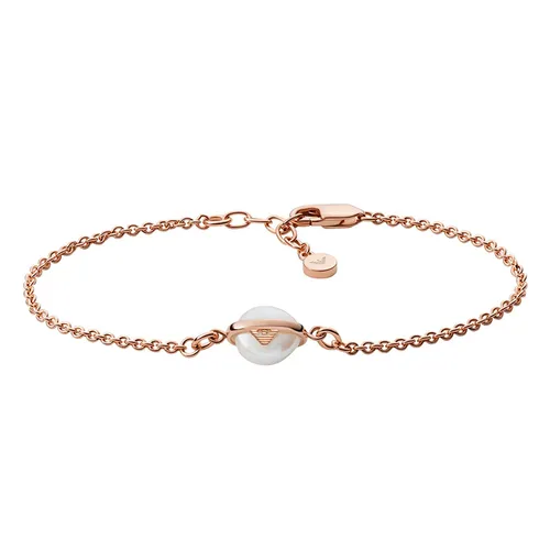 Trang sức - Vòng Đeo Tay Emporio Armani Rose Gold Tone Sterling Silver, Pearl Màu Vàng Hồng - Vua Hàng Hiệu