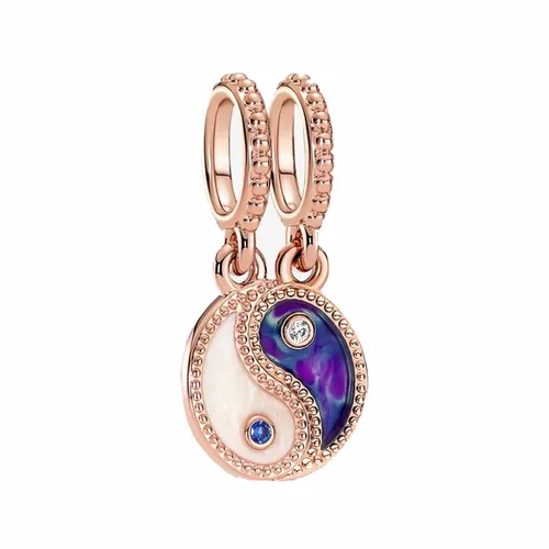 Hạt Vòng Charm Pandora Splittable Yin & Yang Sparkling Dangle 780098C01 Màu Vàng Hồng - Trang sức - Vua Hàng Hiệu